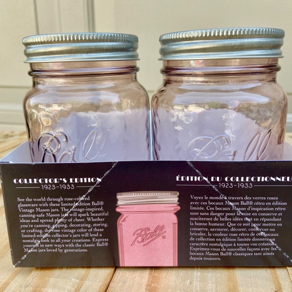 PINK vintage style Ball Mason jar, Pint Size - NEW!  Rose depression glass - Picture 4 of 11